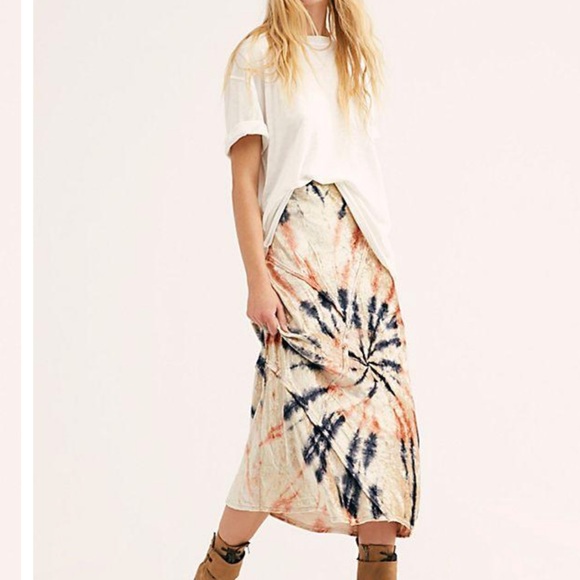 Free people serious swagger tie dye midi skirt - Picture 1 of 9